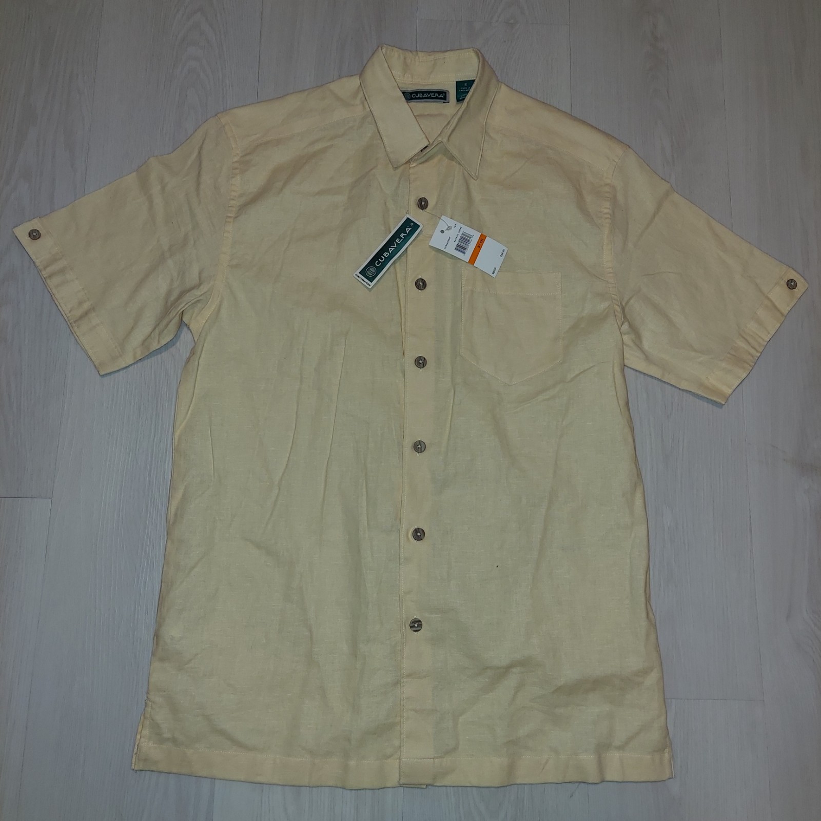 Cubavera Linen Blend Button Up Shirt Size Small Tag S/CH See Description