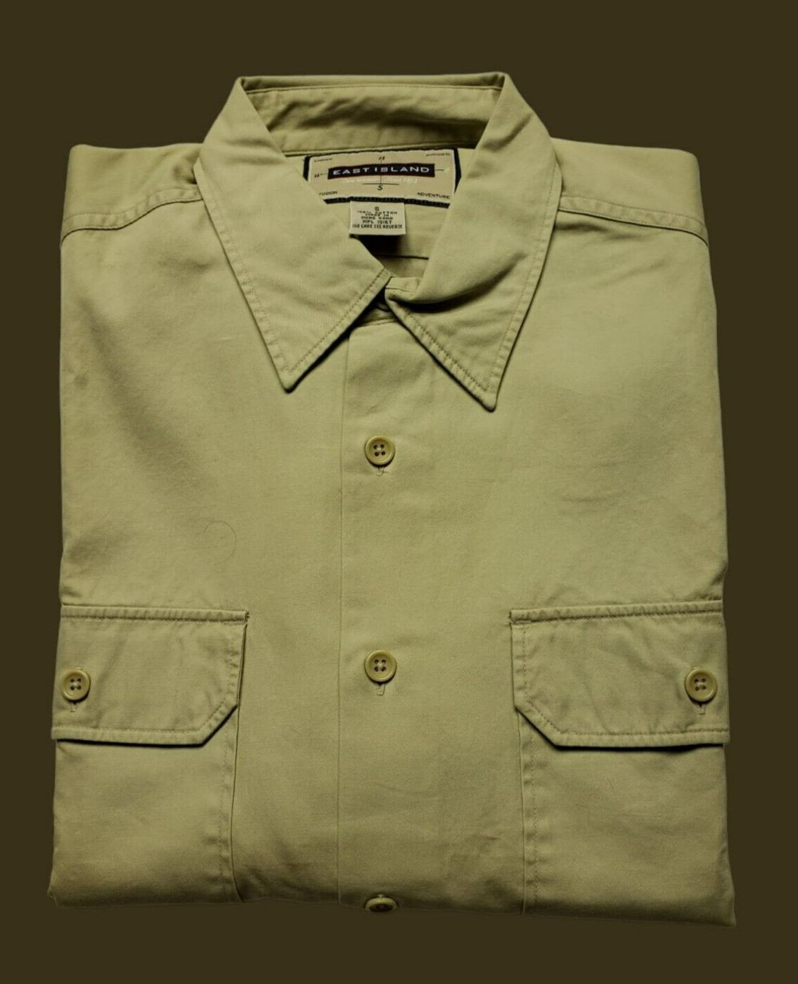Bloomingdale’s East Island Private Label Men’s Woven Shirt Long Sleeve Beige “S”