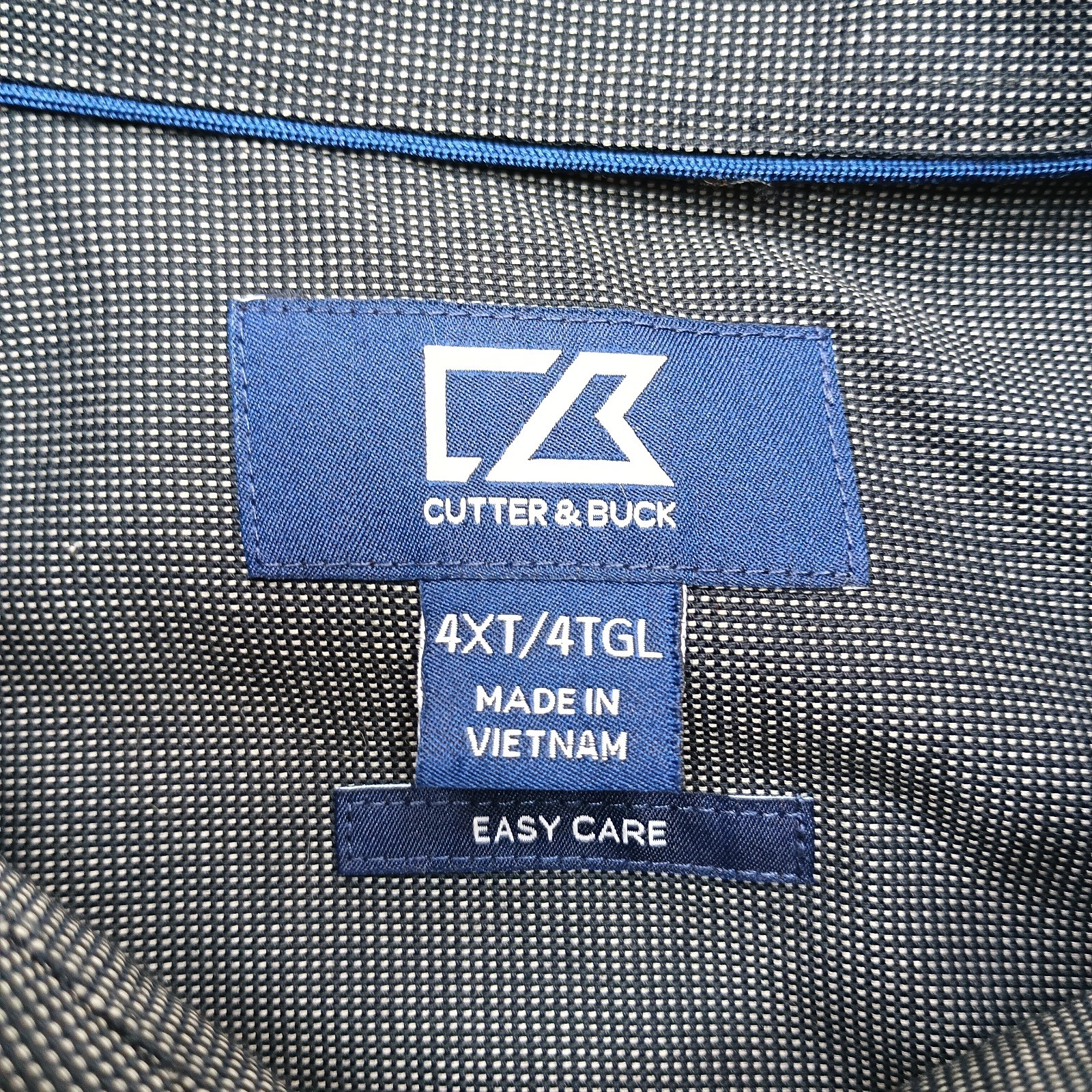 Cutter & Buck Easy Care Oxford Button Down Shirt Gray 4XT Big Tall Business