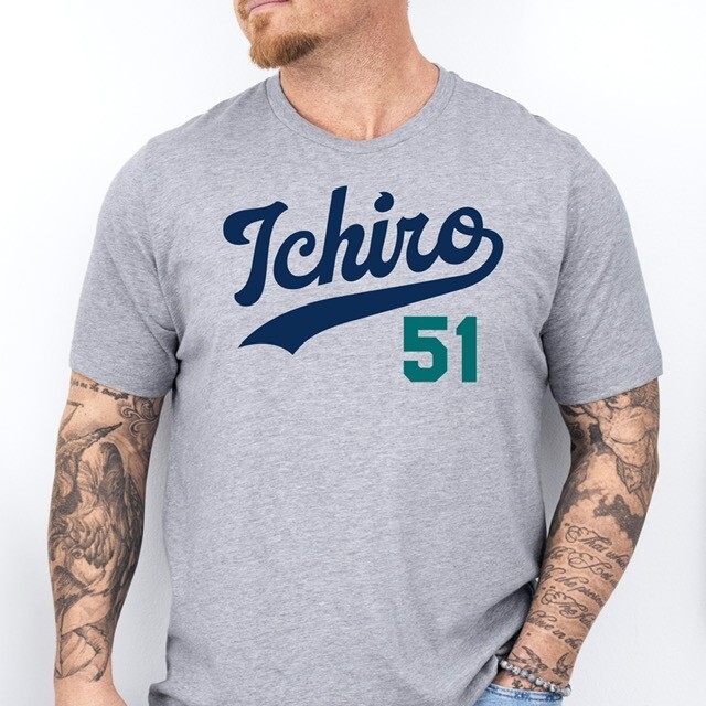 ICHIRO 51, Seattle Baseball HOF themed Pre-Shrunk Ring Spun Cotton T-Shirt