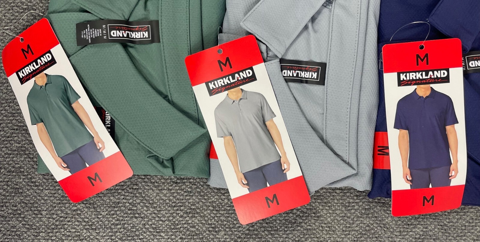 Kirkland Signature Men’s Lot of 3 Performance Polos UPF 50+ Pick Your Size NWT