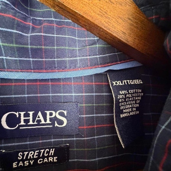 Classic Preppy Chaps Check Button Down Shirt Size XXL