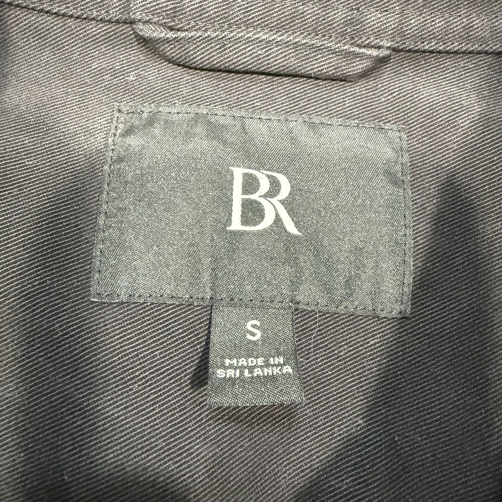 Banana Republic Utility Shirt Mens Small Black Cotton Twill Overshirt Shacket