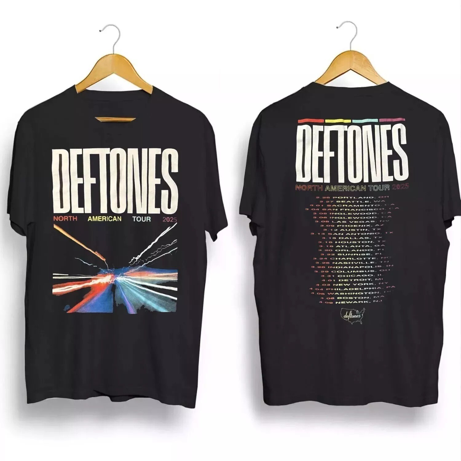 NEW!!! Deftones 2025 North American Tour Black T-Shirt S to 5X fan gift