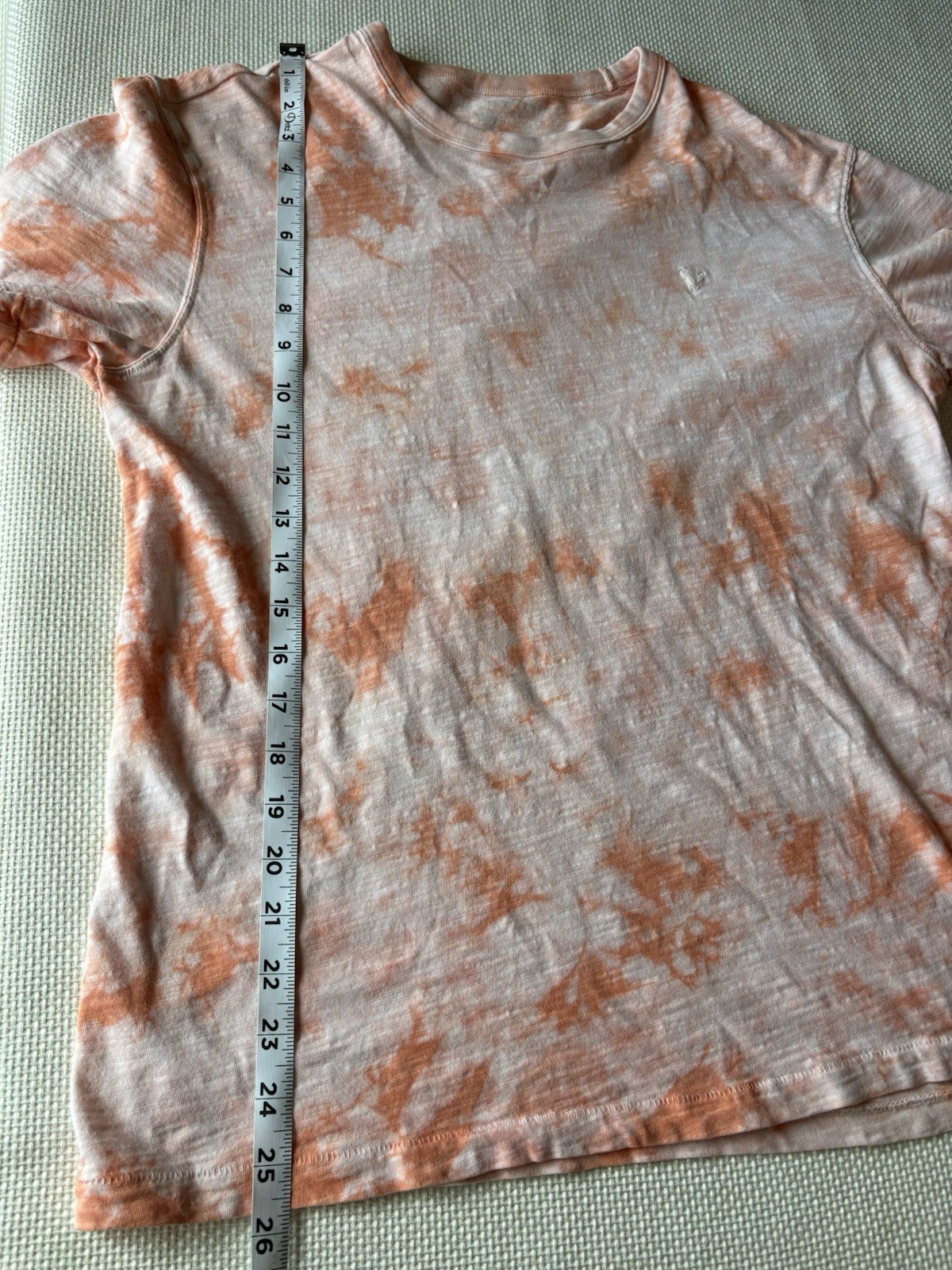 American Eagle Super Soft Standard Fit Small Cotton Salmon Tie Dye Tee Shirt