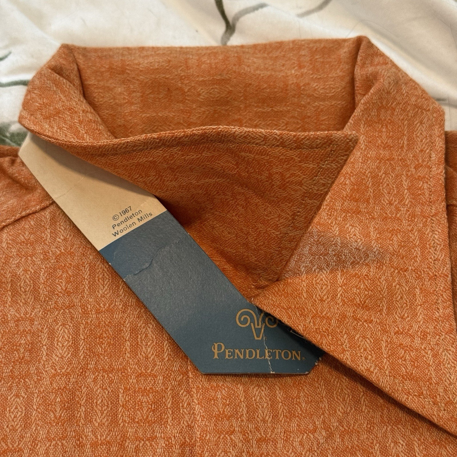 Vintage 1967 Pendleton Sir Pendleton Wool Shirt M Deadstock NOS Loop Collar