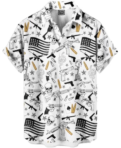 Textured Pattern Hawaiian Shirt Mens Button Down Casual Beach Aloha