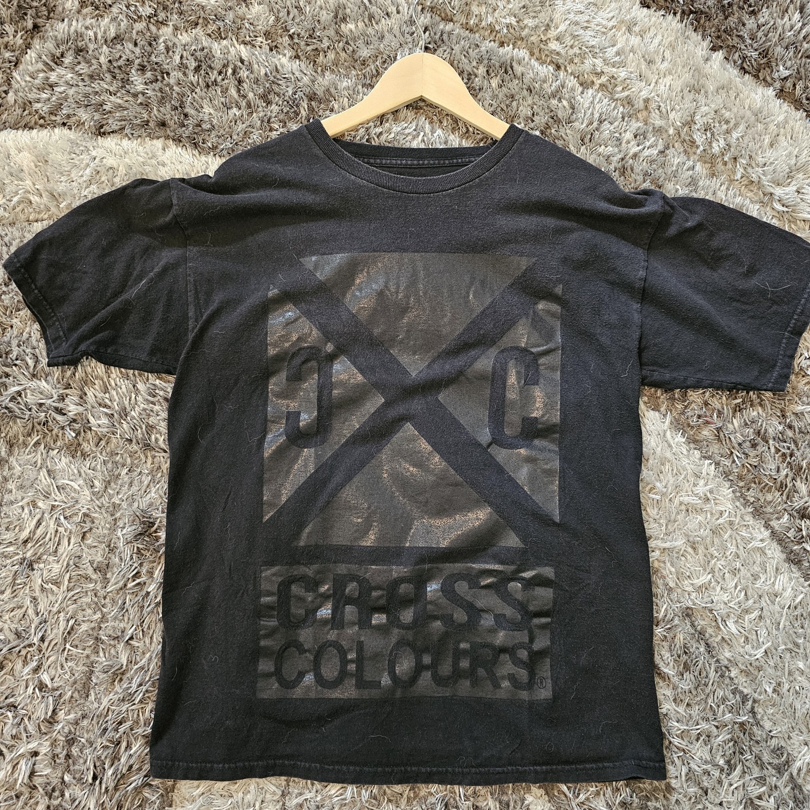 Cross Colours CXC Logo Graphic T-Shirt Mens L Black Streetwear