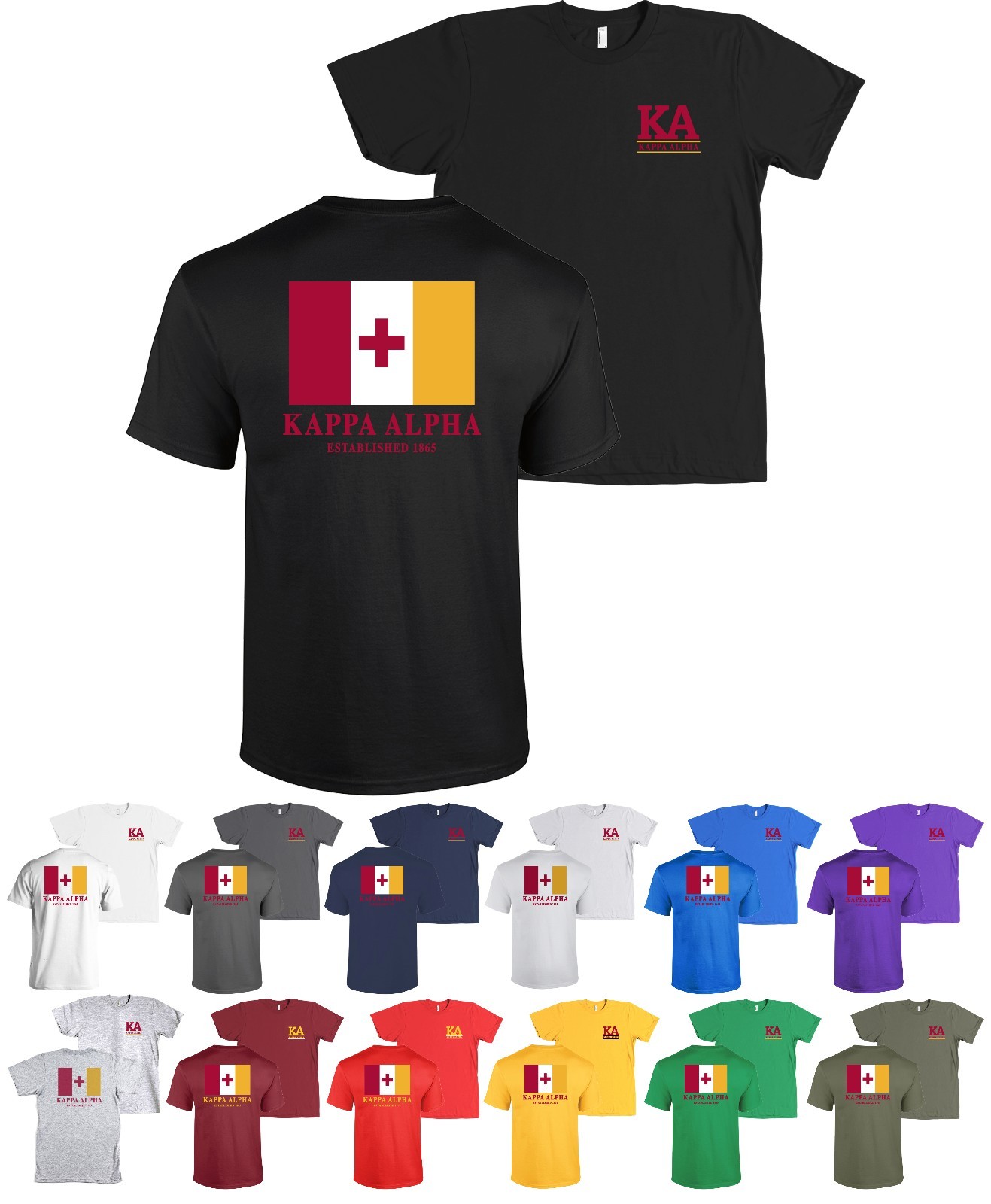 Kappa Alpha Order Bella + Canvas Shirt KA Fraternity Flag – NEW
