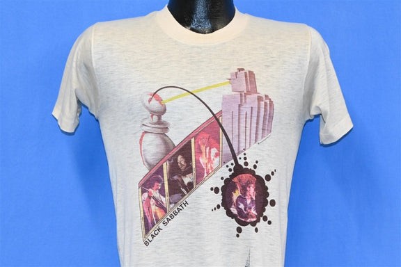 70s Black Sabbath Technical Ecstasy Album reprinted white tee QT3203