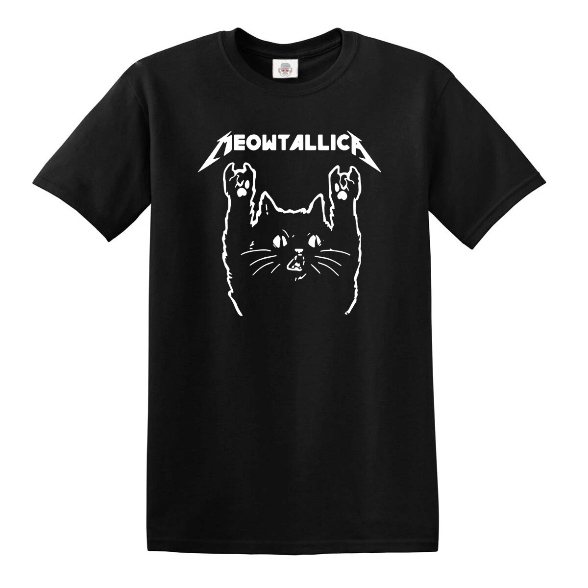 Meowtallica T-Shirt Rock Cat Kitten Pet Cute Cats Funny Music metal Top Tee