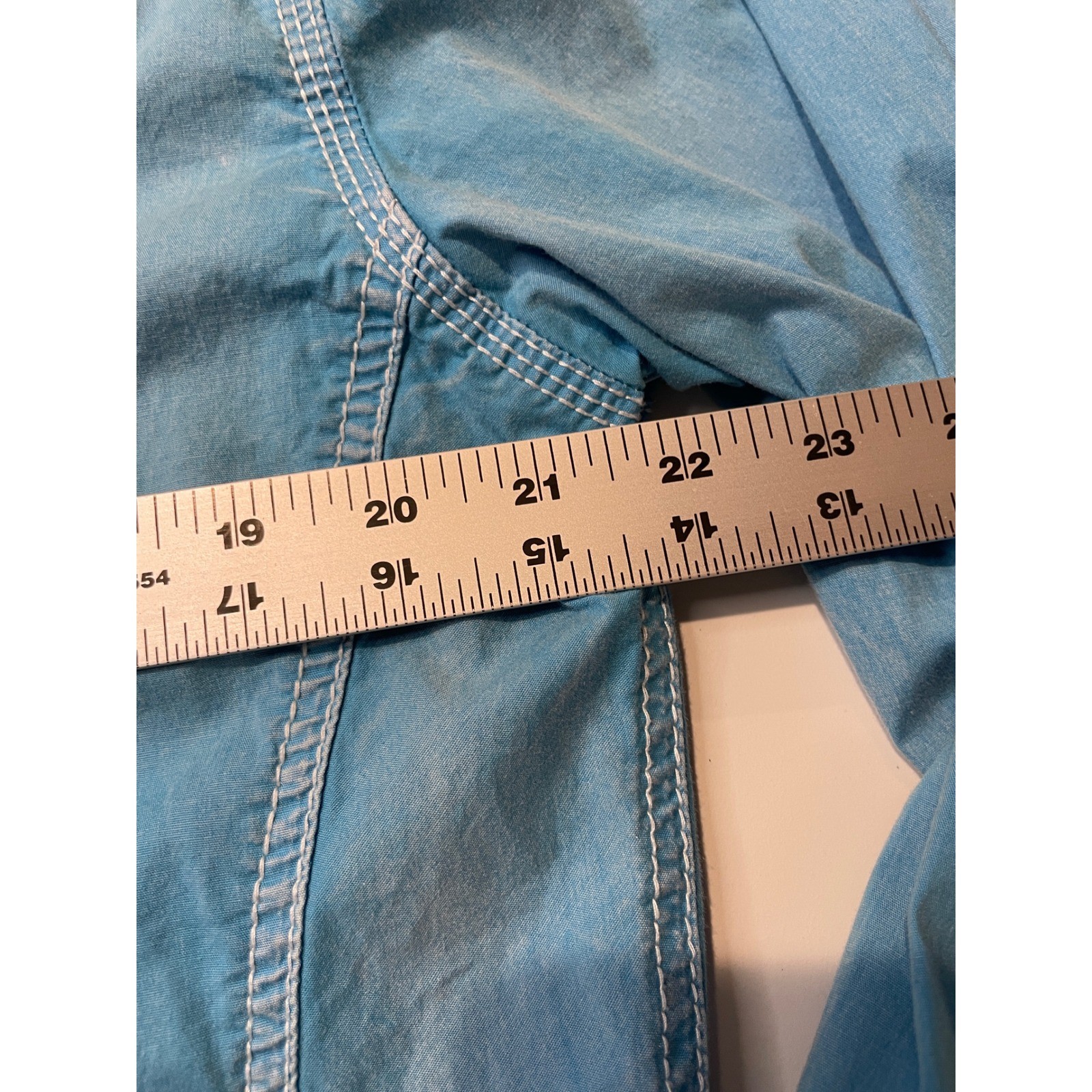 Buckle Black Mens XL Athletic Fit Western Button Down Shirt Blue Contrast Stitch