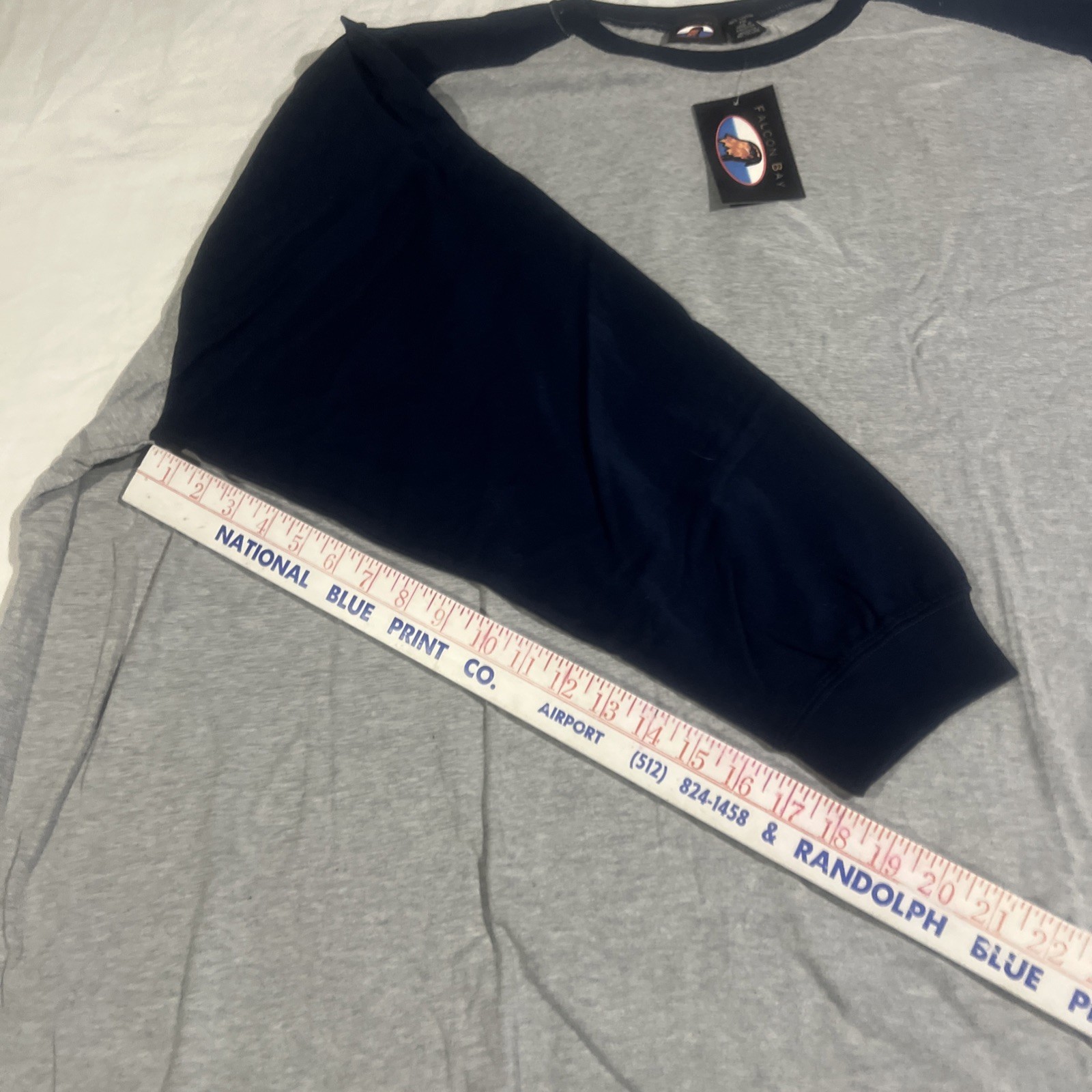 Falcon Bay Men’s Big And Tall 7XL Baseball T-Shirt, Long Sleeve Nwt