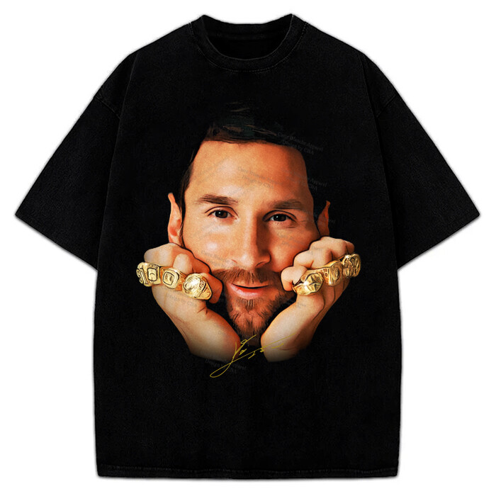Lionel Messi 8 Ballon d’Or Gold Rings Greatest Of All Time GOAT T-Shirt