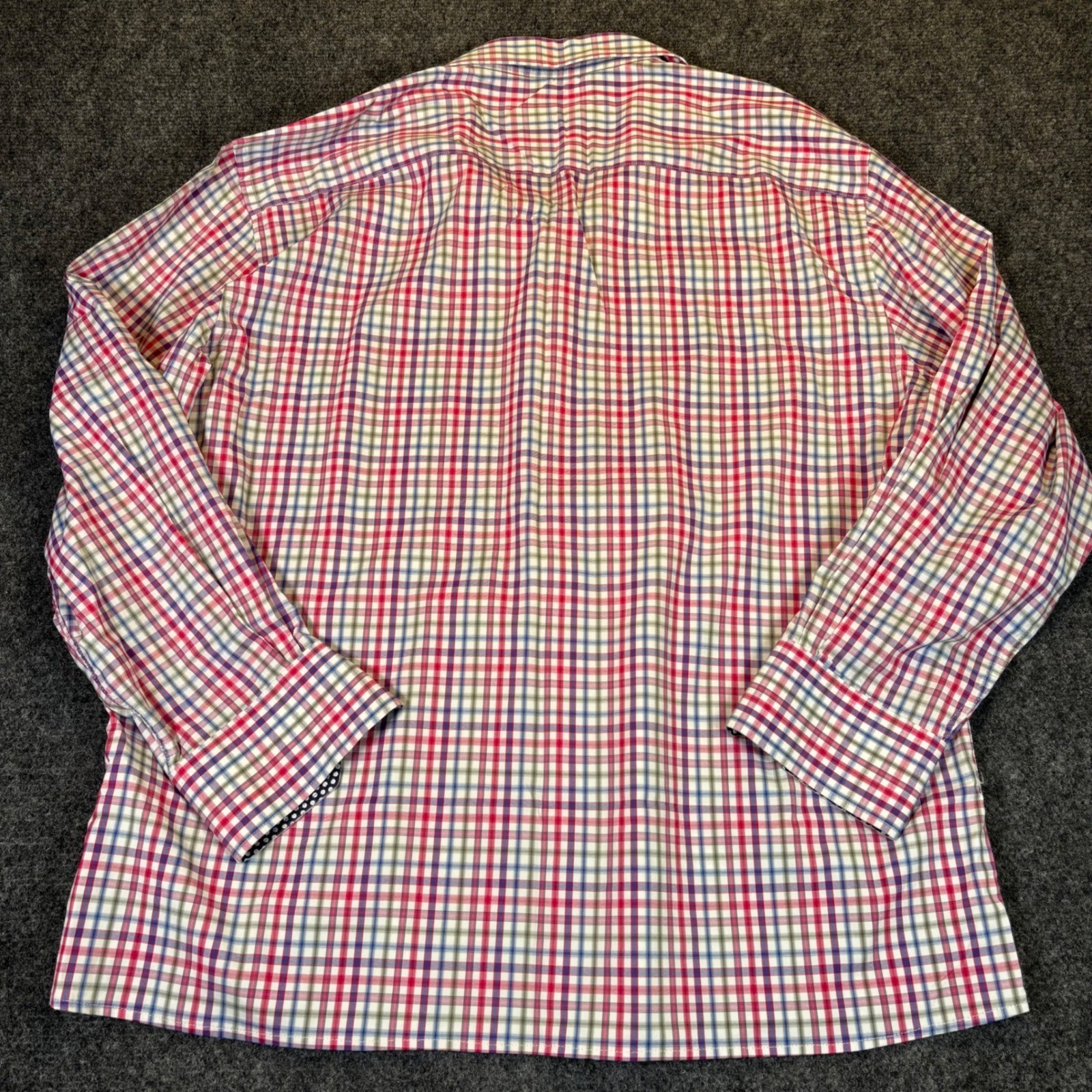 Bugatchi Shaped Fit Plaid Dress Shirt Men’s XL Long Sleeve Button Up Multi Color