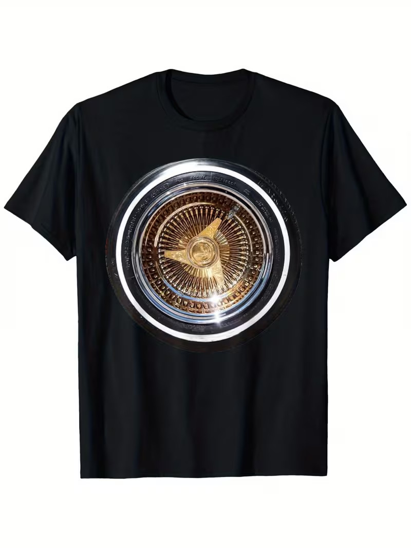 LOWRIDER WHEEL T Shirt T Shirt 100% Cotton Holiday Gift All in One Top for Men W