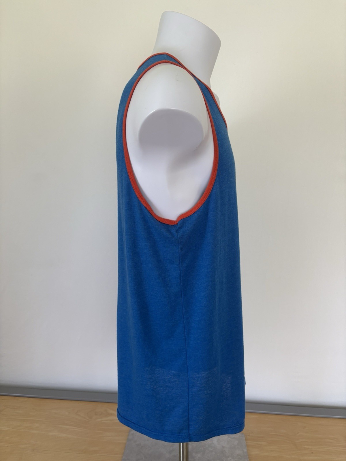 Hollister Blue Cotton Blend Logo Men’s L Scoop Neck Sleeveless Tank T-Shirt