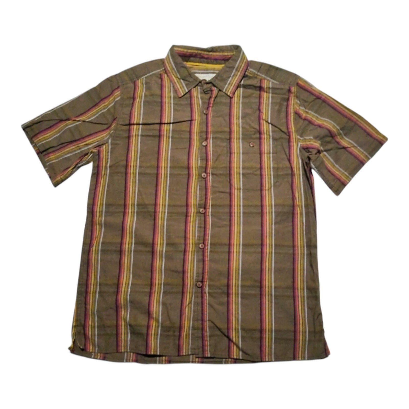 Territory Ahead Shirt Mens L Multicolor Striped Short Sleeve Button-up Hawaiian