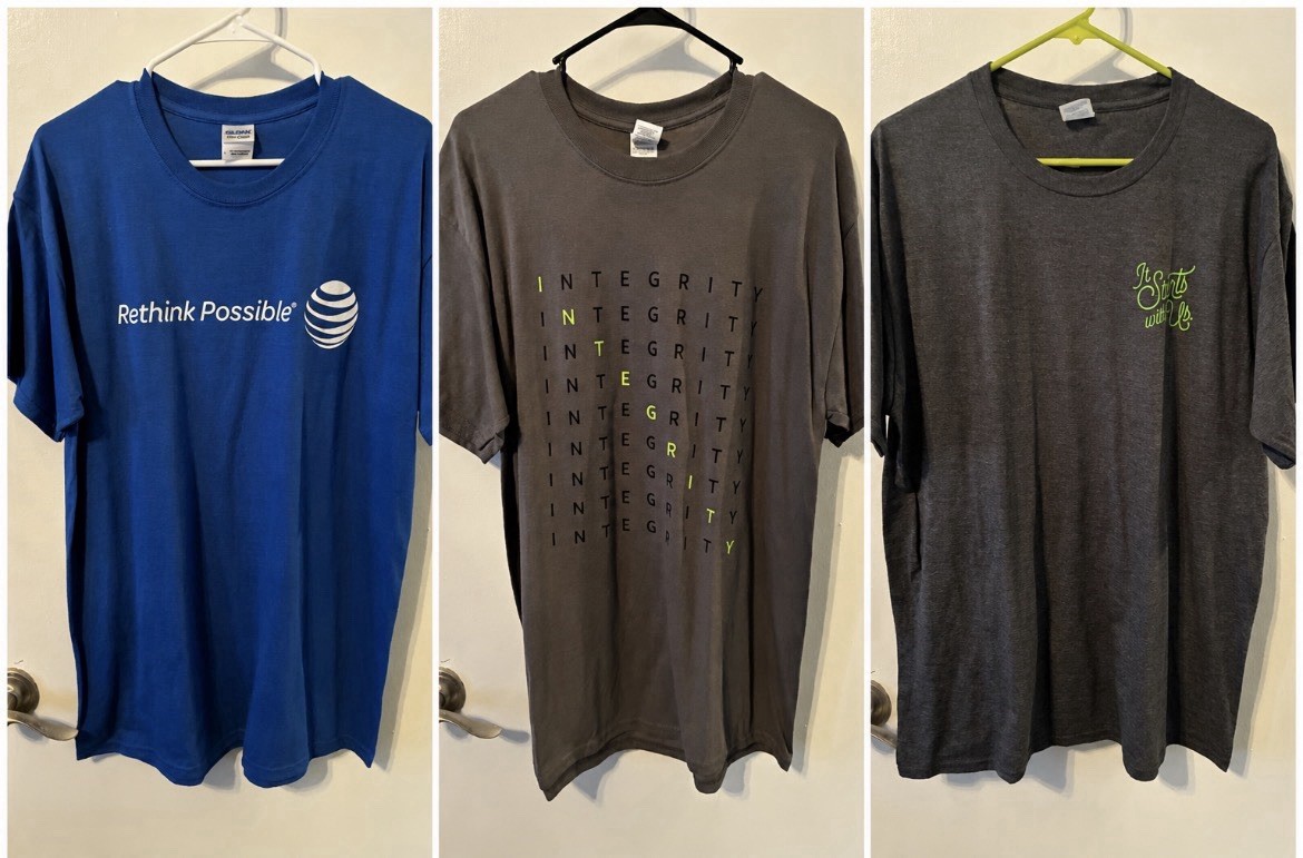 Lot Of 3 Brand New AT&T Retail Store Shirts All Mens Size Large L Free Shipping