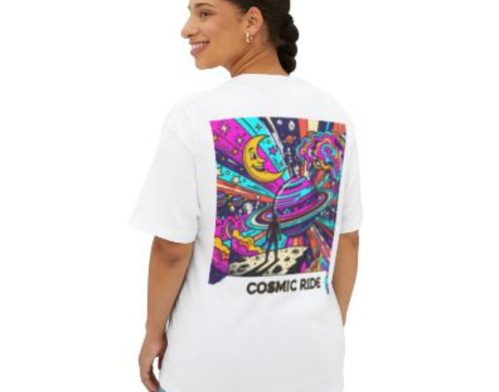Cosmic Ride Graphic Tee — Psychedelic Space Art T-Shirt