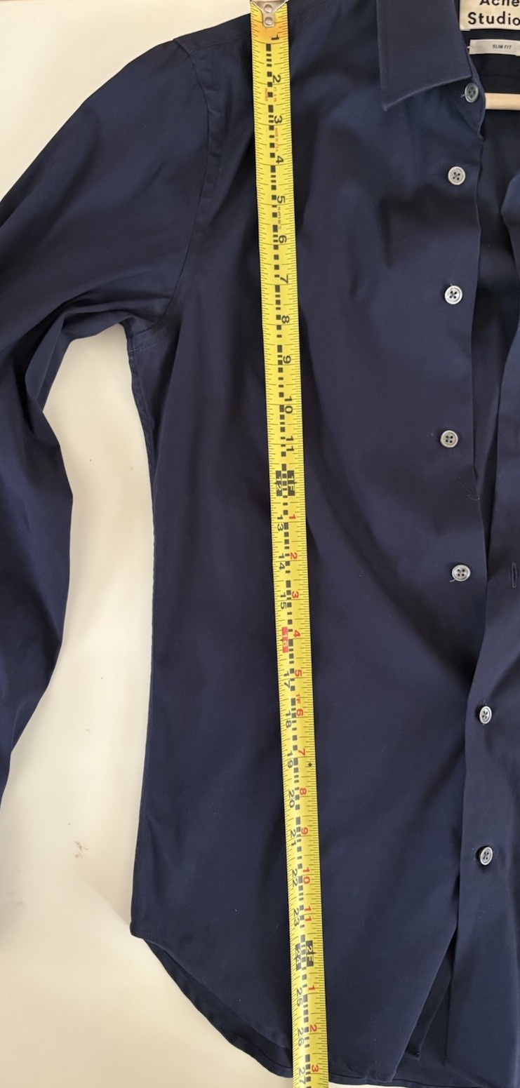 Acne Studios Blue Long Sleeve Button Up Dress Shirt Slim Fit EU 46 Excellent