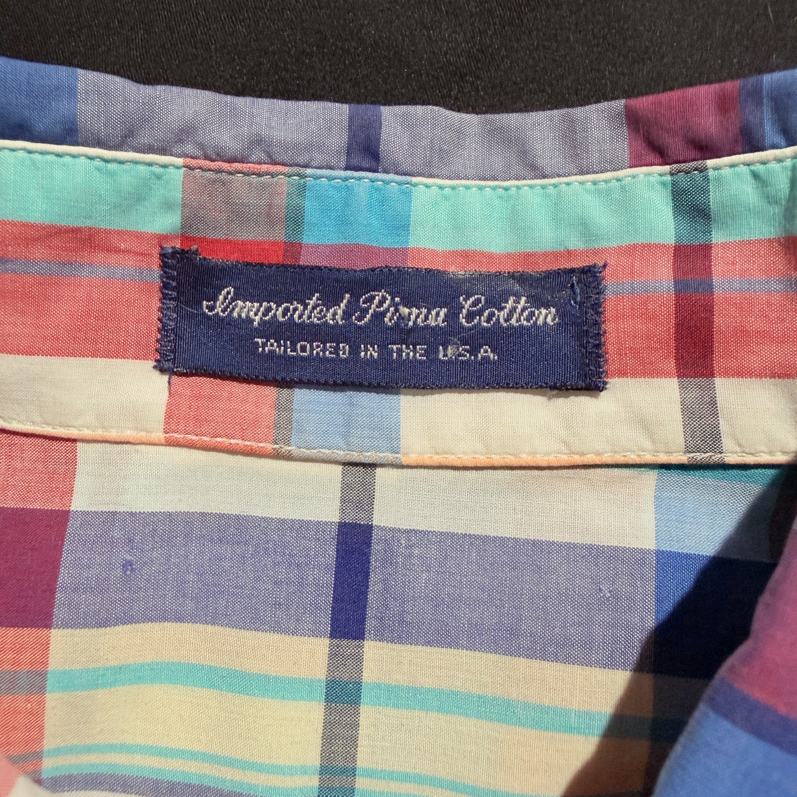 Tailored Mens Shirt Pima Cotton 44 Chest 30 Long Multicolored Tailored in USA