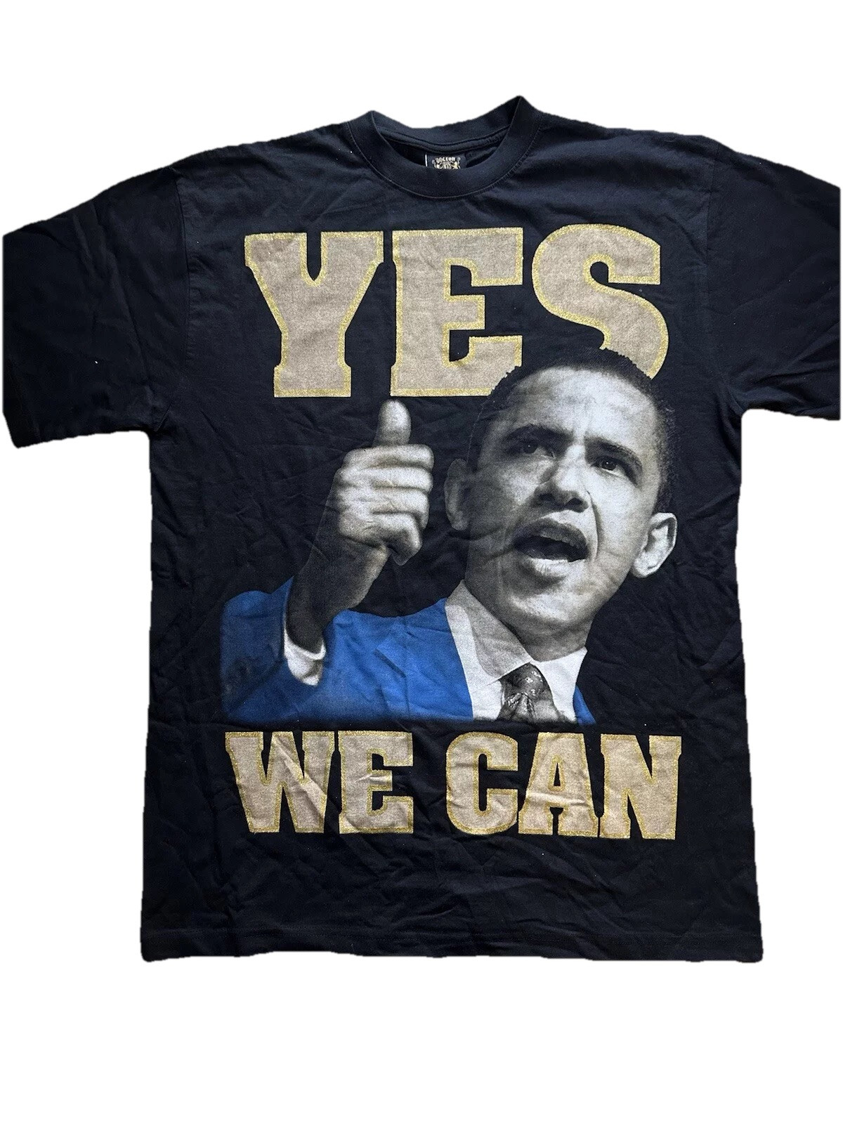 Barack Obama 2008 YES WE CAN Doctor Hood T-shirt XL Y2K Hip Hop President USA