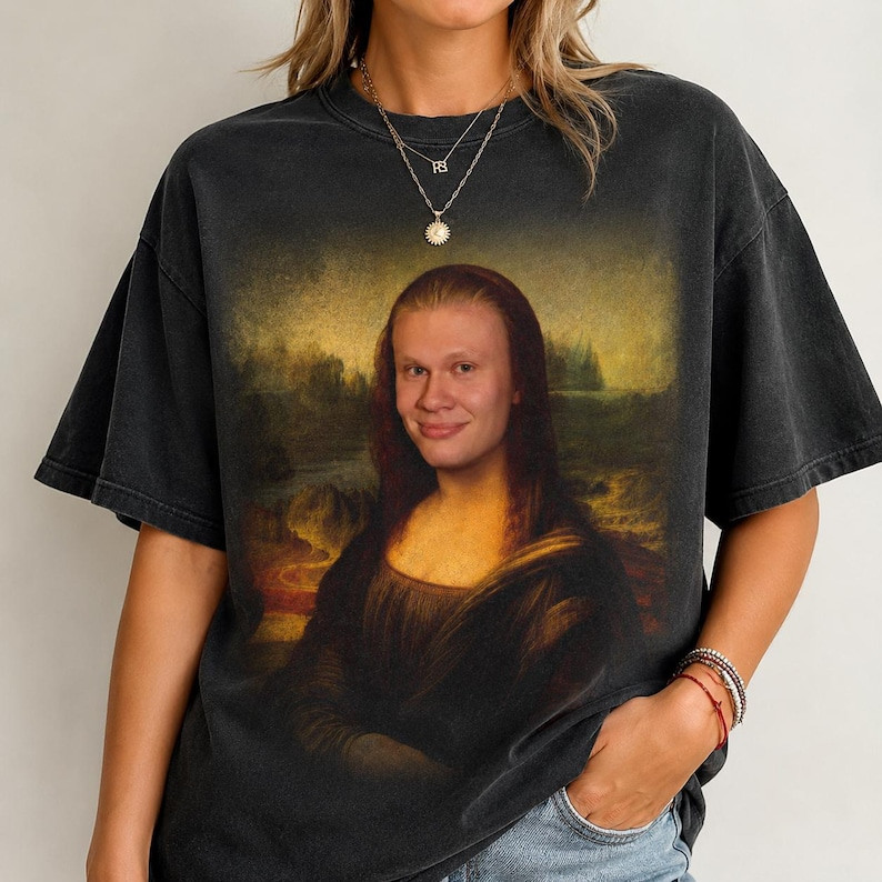 Comfort Colors Funny Erling Haaland Mona Lisa Meme Shirt