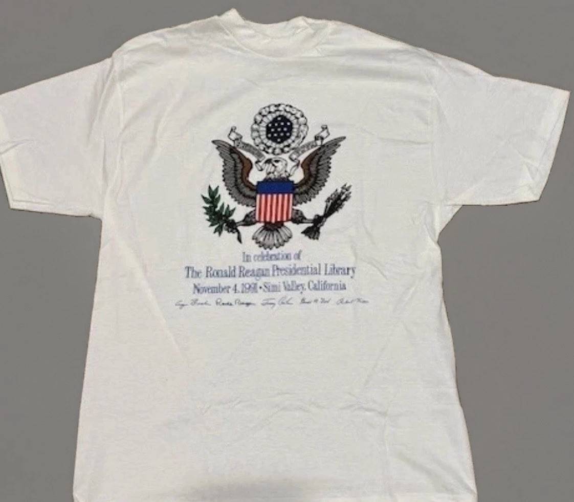 Vintage Ronald Reagan Presidential Library Shirt Size XL Reagan New 1991 POTUS