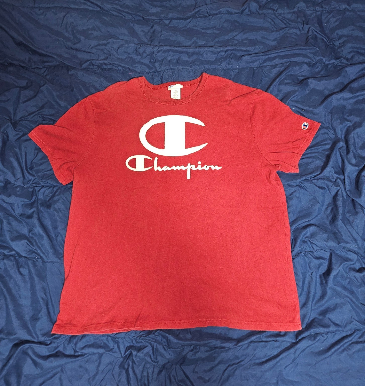 Champion Heritage Shirt Mens 2XL Red Big Logo Felt Spell Out Tee