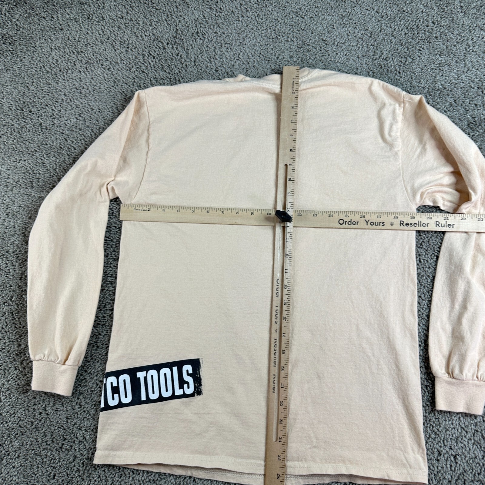 Matco Tools Shirt Mens Small Orange Black Wrap Around Print Long Sleeve Mechanic