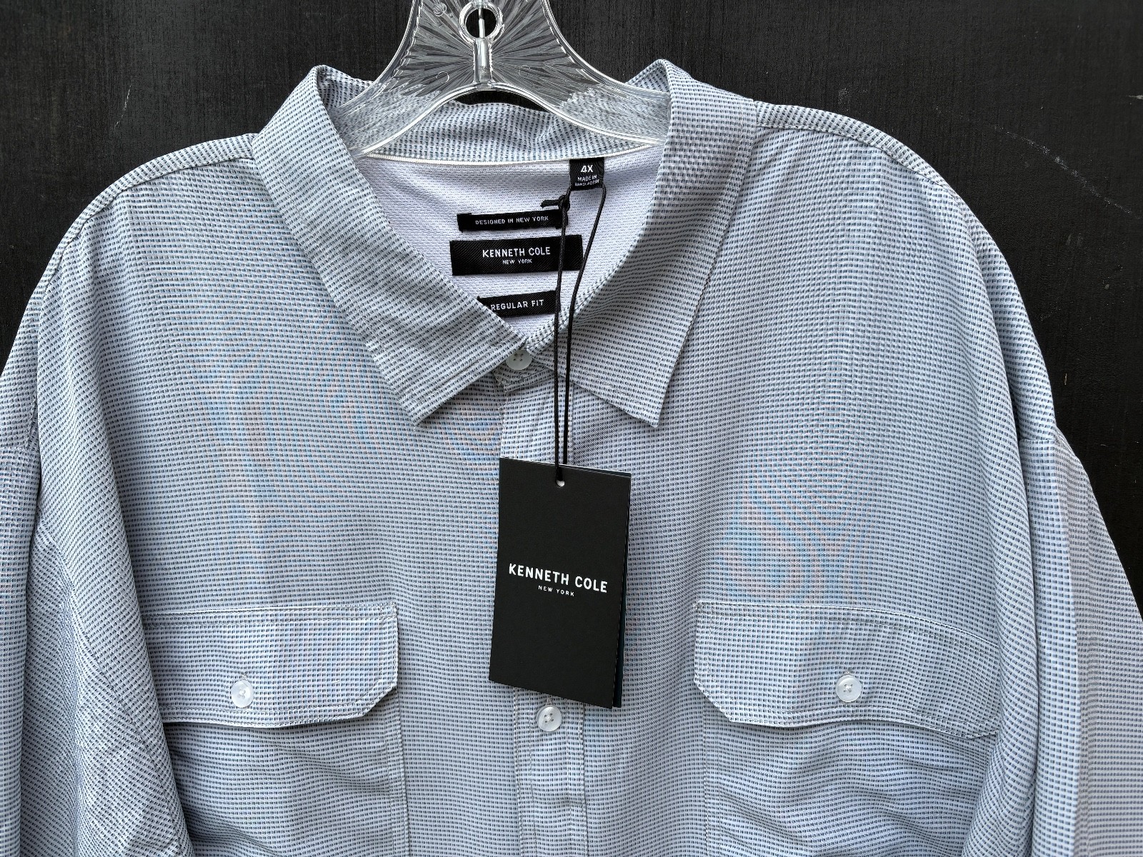 Kenneth Cole Techni-Cole Shirt Mens 4XL SS Polyester Spandex MSRP $69 NWT