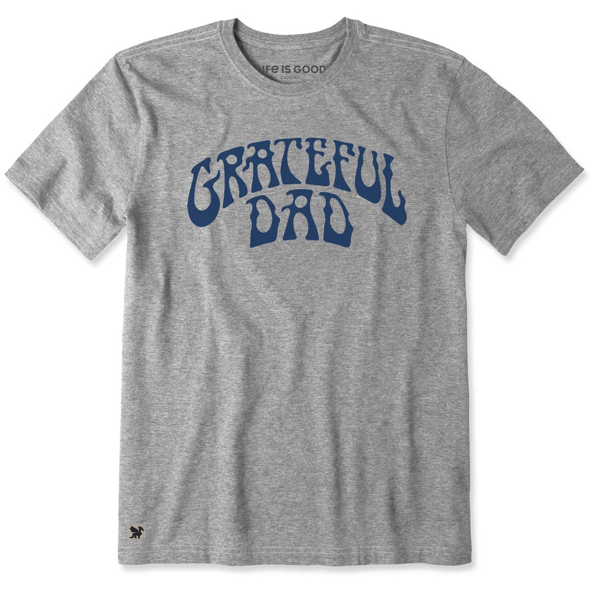 Life is Good. Men’s Grateful Dad Co. Short Sleeve Crusher Tee, Heather Gray