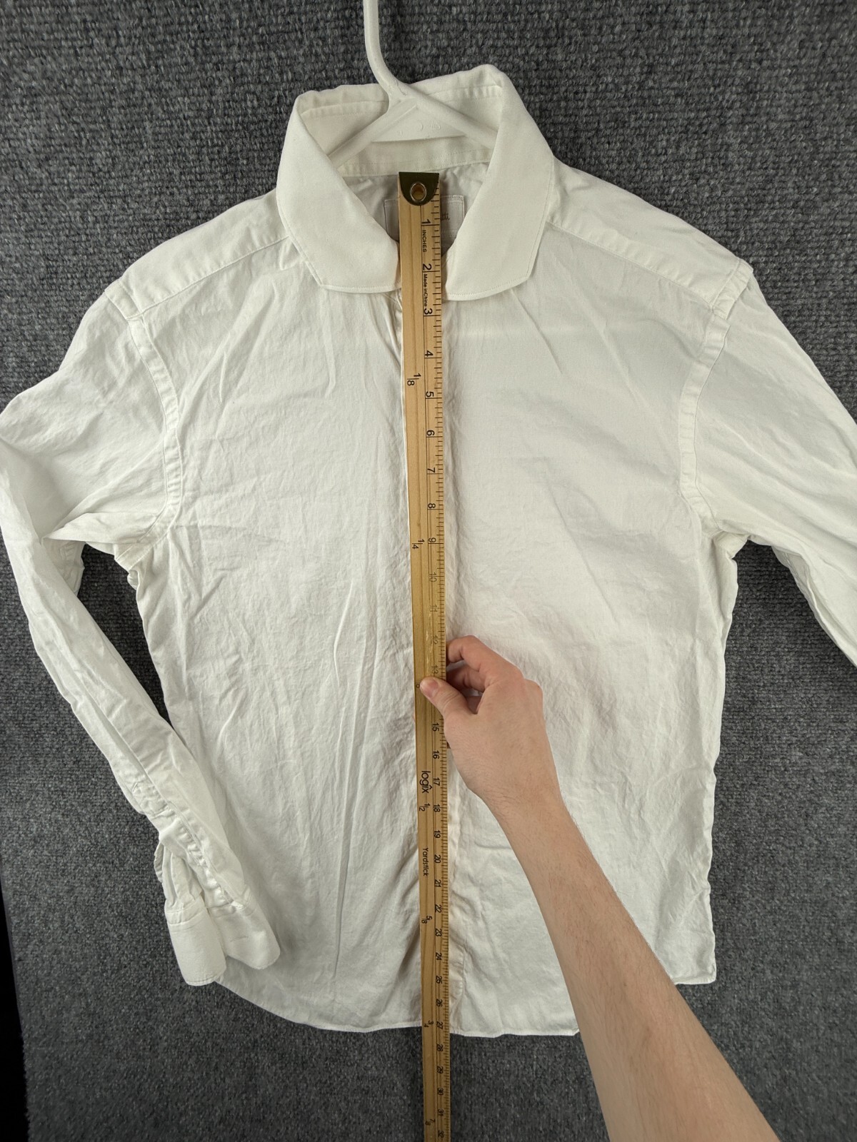 Massimo Dutti Button Up Shirt Long Sleeve Cotton Designer White 15.75 (40) Woven