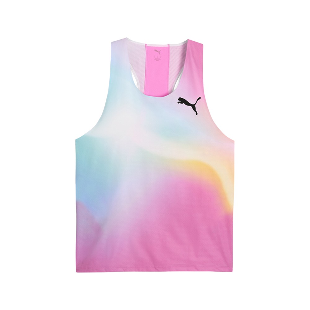 PUMA Lightspeed Ultraweave Graphic Crew Neck Singlet Tank Top Mens Pink Casual