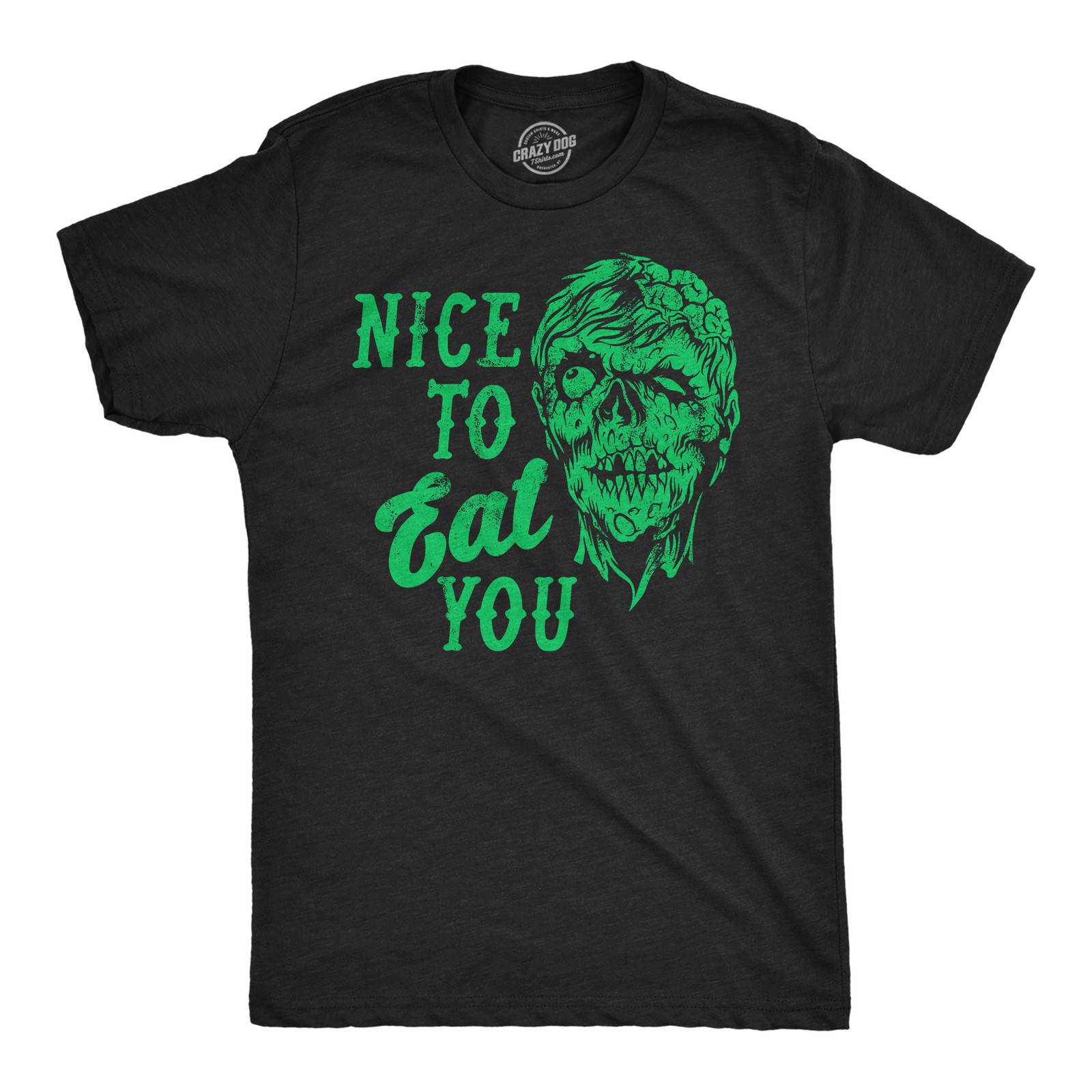 Mens Funny T Shirts Nice to Eat You Sarcastic Zombie Graphic Novelty Tee for Men