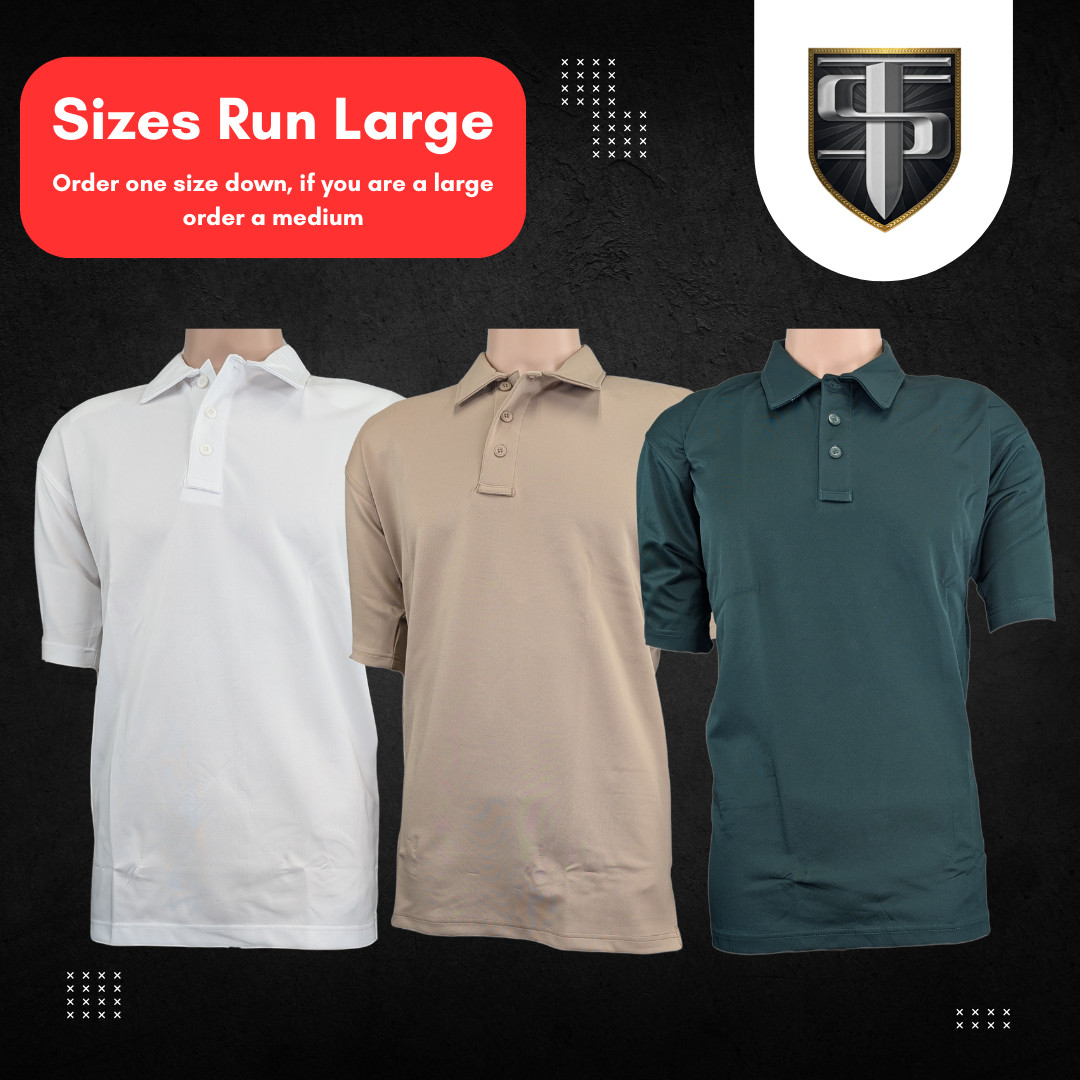 Mens Casual Polo Shirt T-Shirt Wrinkle and Stain Resistant 3 Button Polo