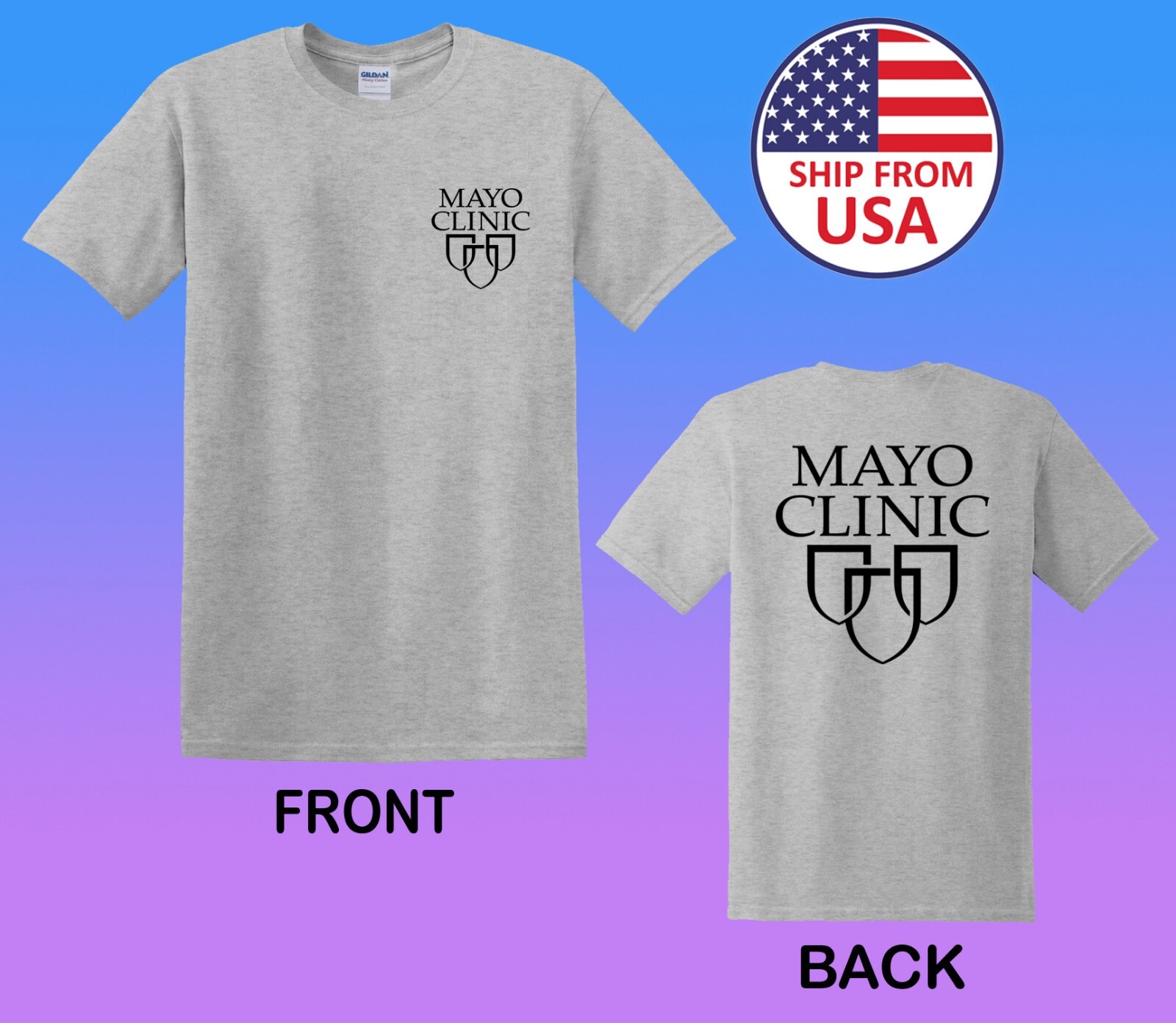 Mayo Clinic Health System Men’s Grey Size S-5XL
