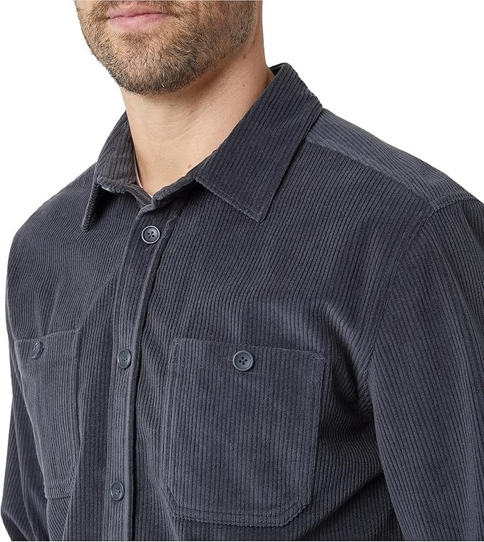 32 Degrees Heat Men’s Chest Pocket Button-Up Shirt, Blue, Size M