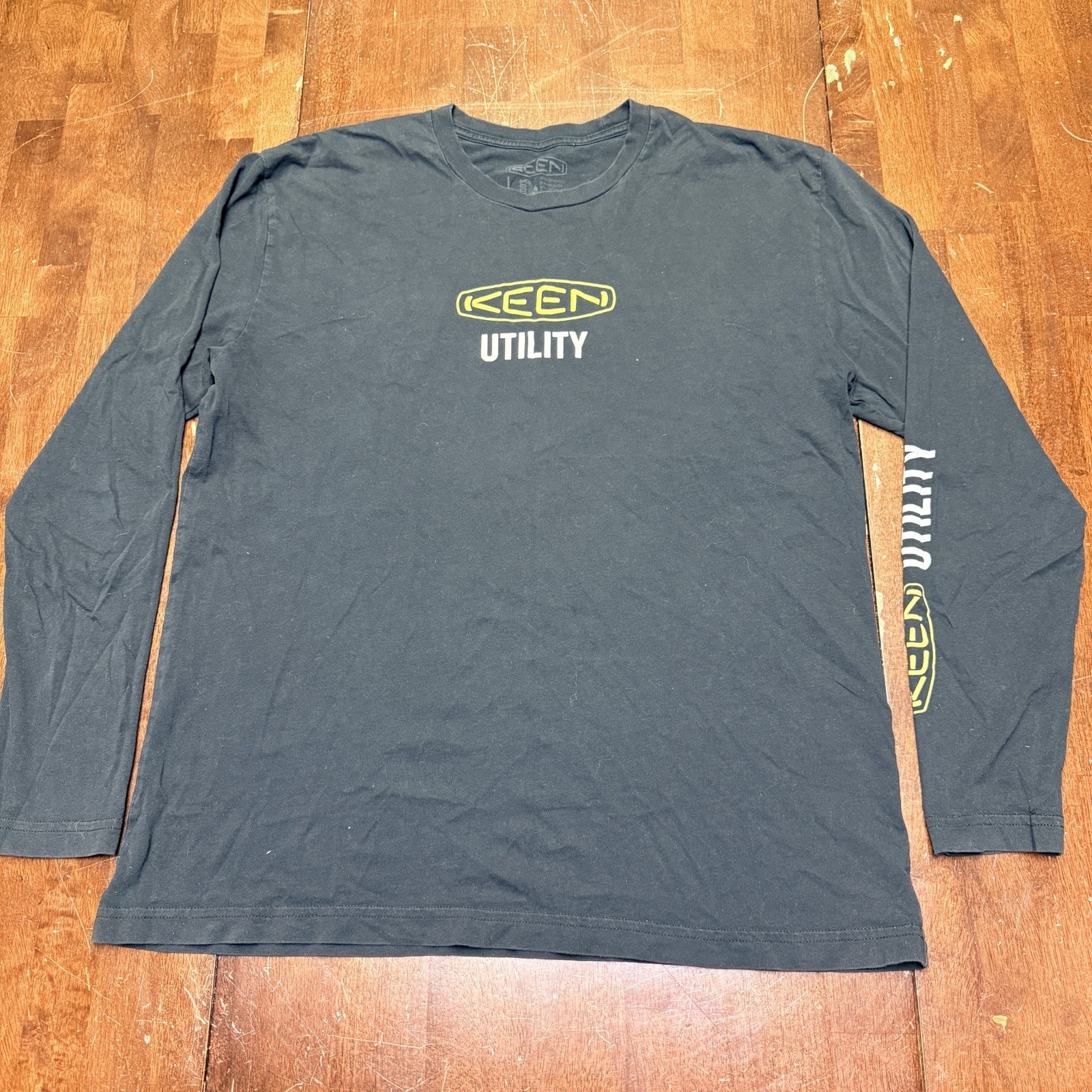 Keen Utility Large Logo T-Shirt Black Organic Cotton Made in USA Long Sleeves