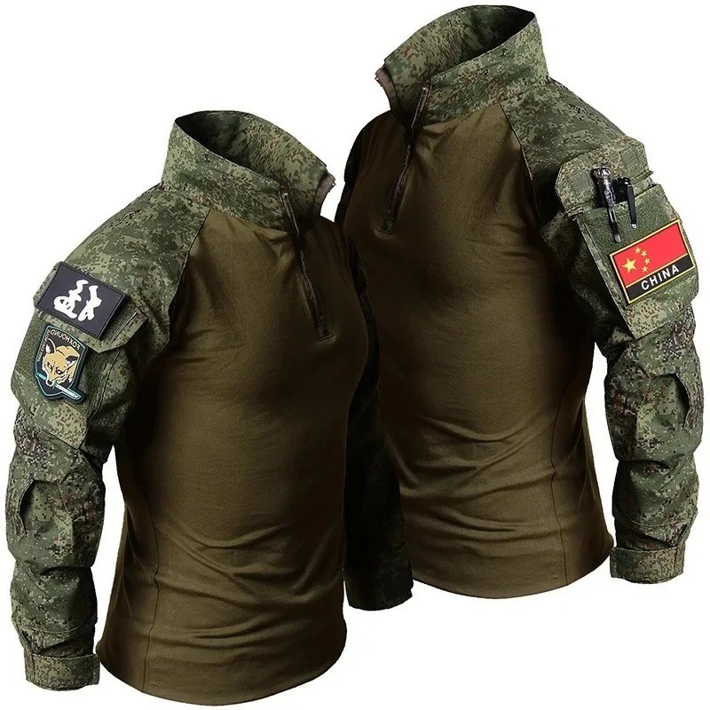 Men Tactical Military Camouflage Long Sleeve Hunting Fishing Trail T Shirt