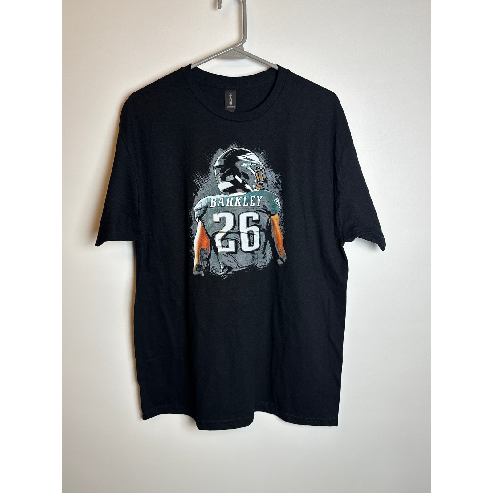 Saquon Barkley Philadelphia Eagles #26 Graphic T-Shirt Gildan Black Size L NEW