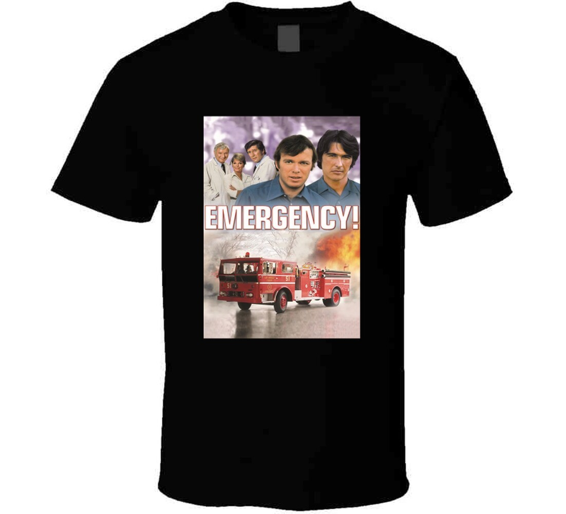 Emergency Tv Show Tee 1970s Fire Department Television Series T Shirt