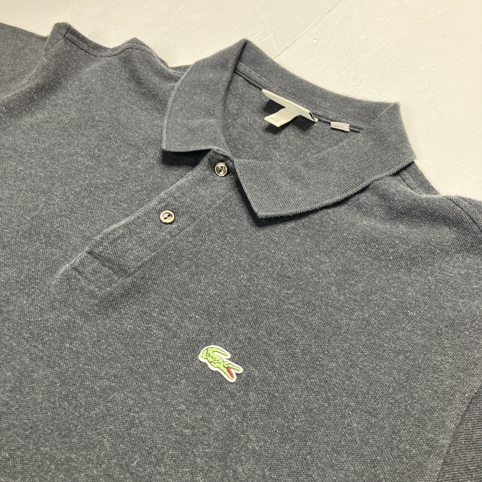Lacoste Mens Polo Shirt 3XL Classic Fit Dark Gray Cotton Short Sleeve Preppy