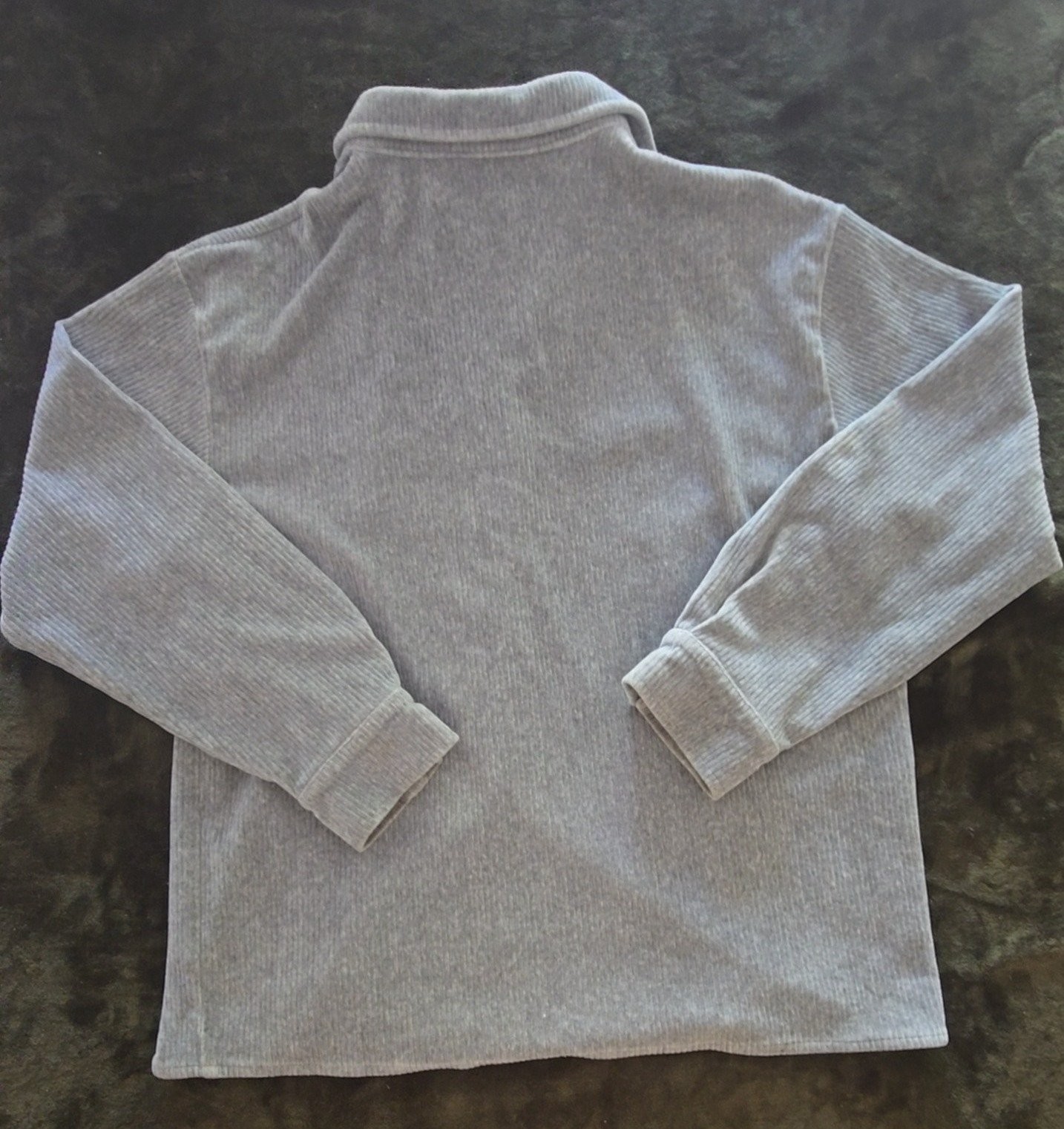 The Kript Grey Ribbed Corduroy Snap Button Shirt Size L