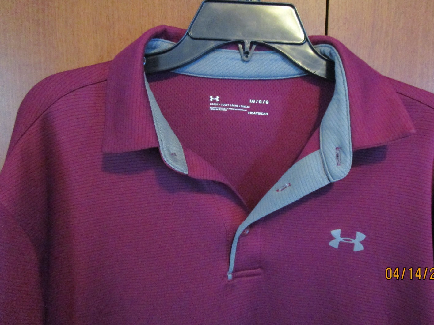 Under Armour Polo HeatGear Loose Large Polyester Chest 47 Length 30 in