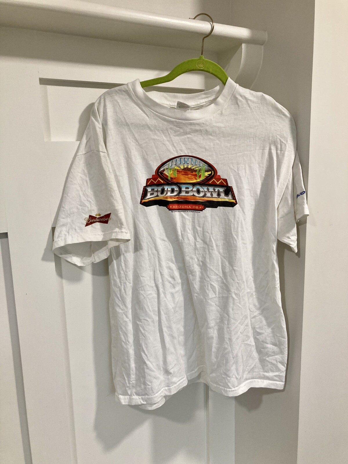 Bud Light Arizona 2008 NFL Super Bowl T Shirt Budweiser Beer White Size XL