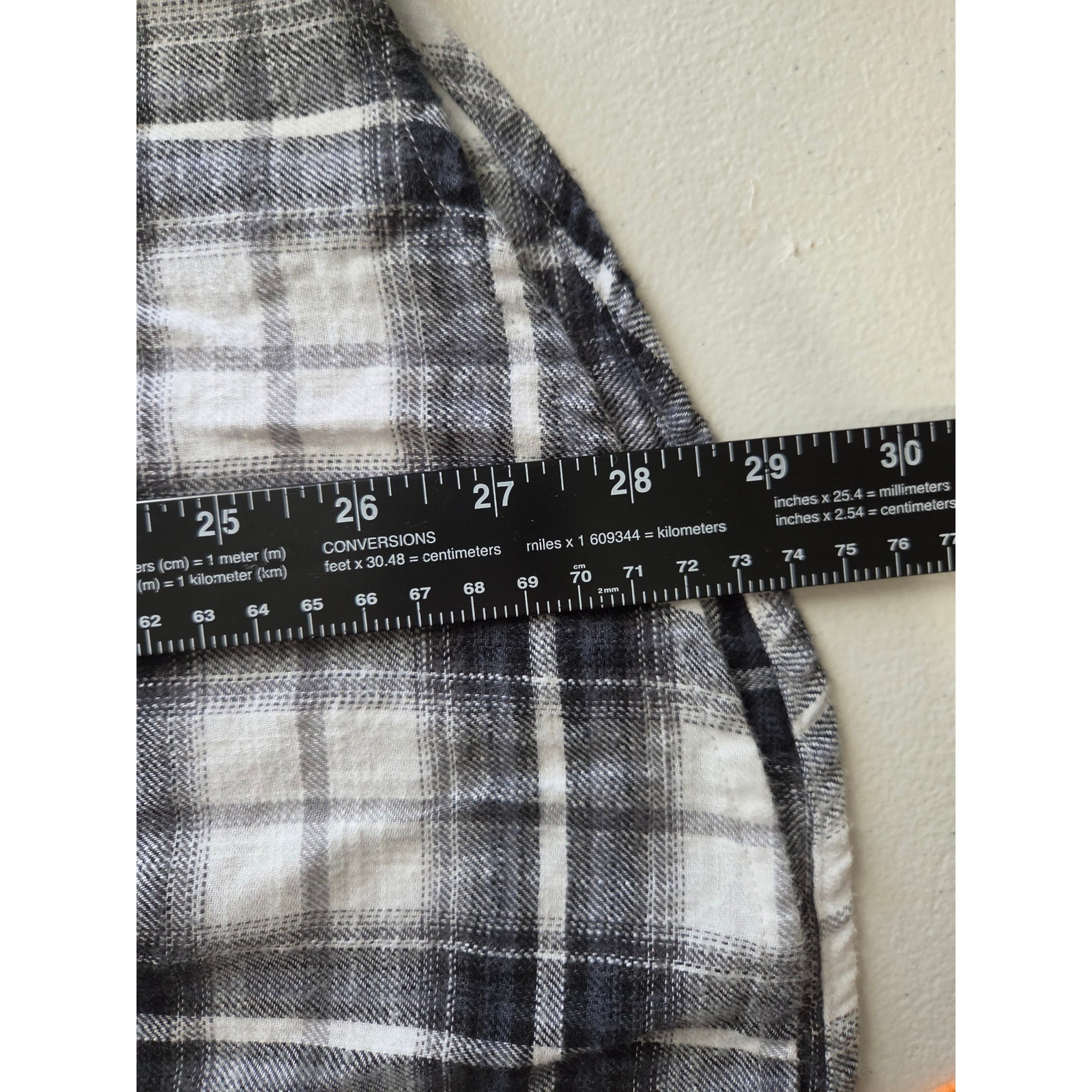 American Eagle Mens Black White Plaid Super Soft Hooded Flannel Shirt Large