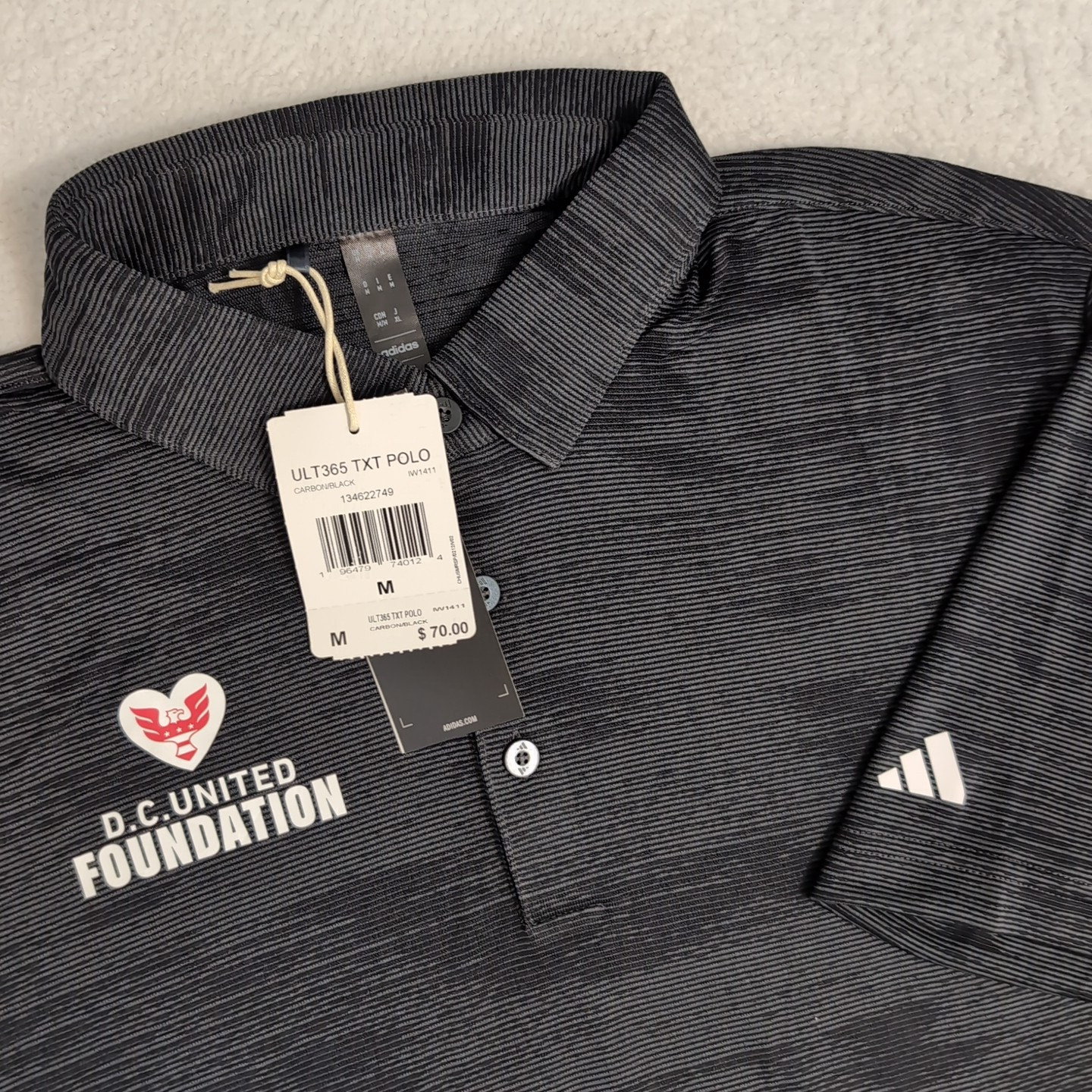 NWT Adidas D.C. United Foundation Athletic Drive Polo Men’s M Black 2023