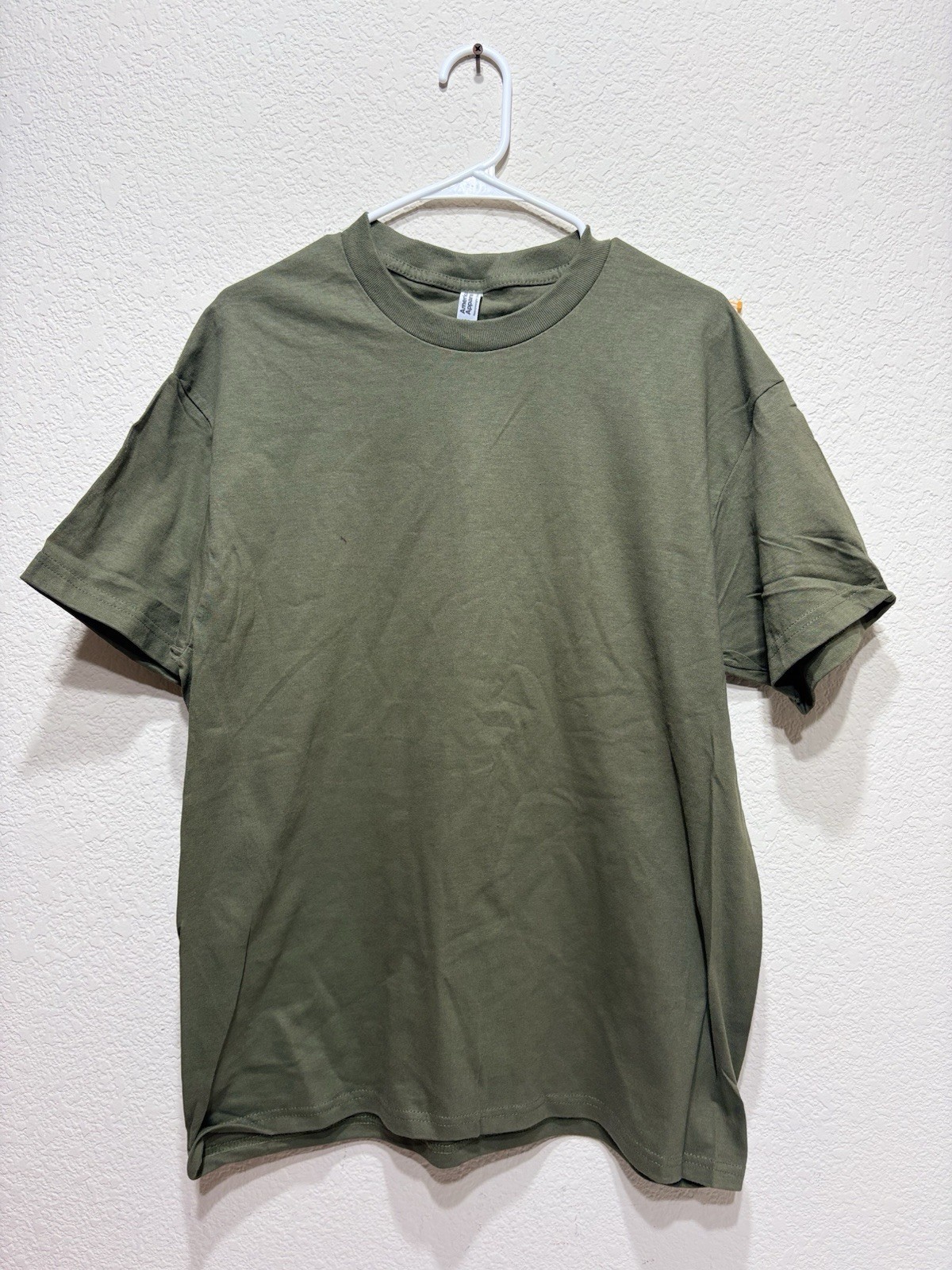 American Apparel T Shirt Army Green Medium Blank